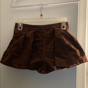 Forever 21 Brown Skort-Style Shorts with High-Waist Design